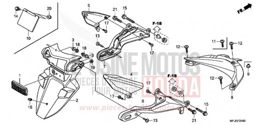 KOTFLUEGEL, HINTEN CBR600RAC de 2012